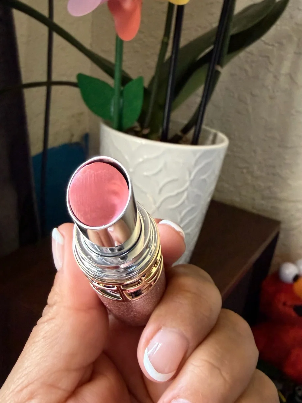Yves Saint Laurent Rose Pink Lipstick in Sparkling Pink Tube